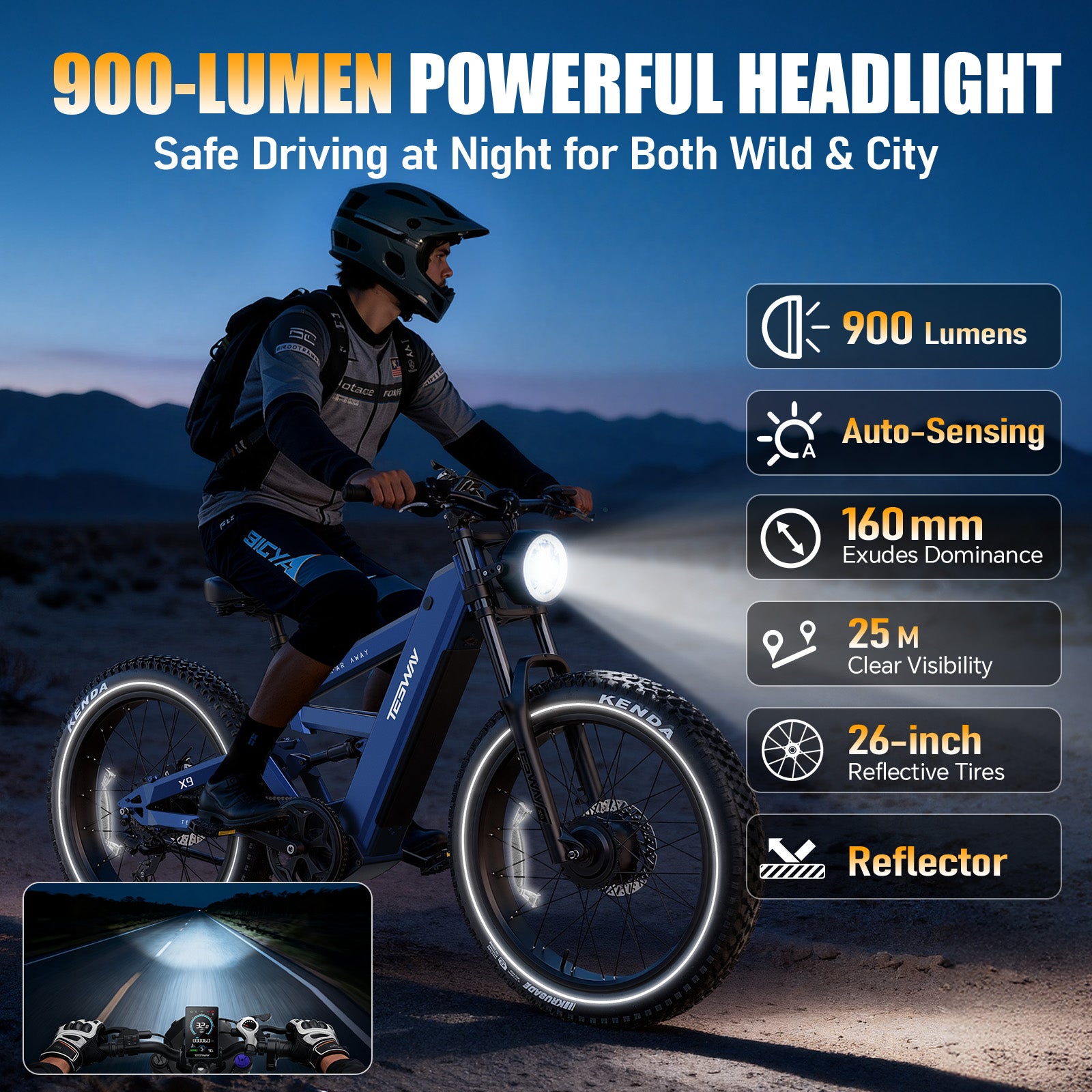 TESWAY X9 AWD - 4000W Dual Motors Electric Mountain Bike