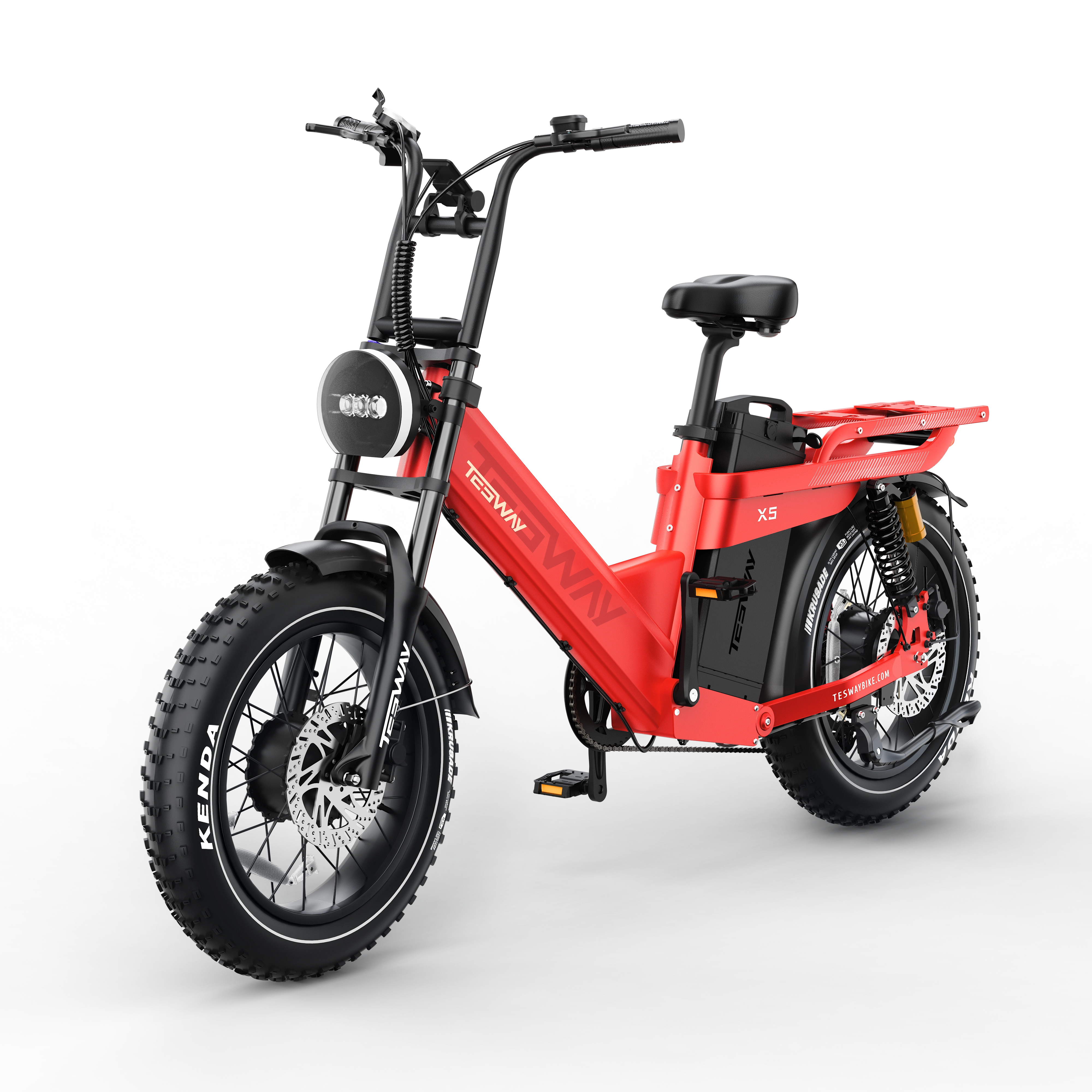 TESWAY X5 AWD Step-Thru E-Bike – Easy Mount 3600W Dual Motor