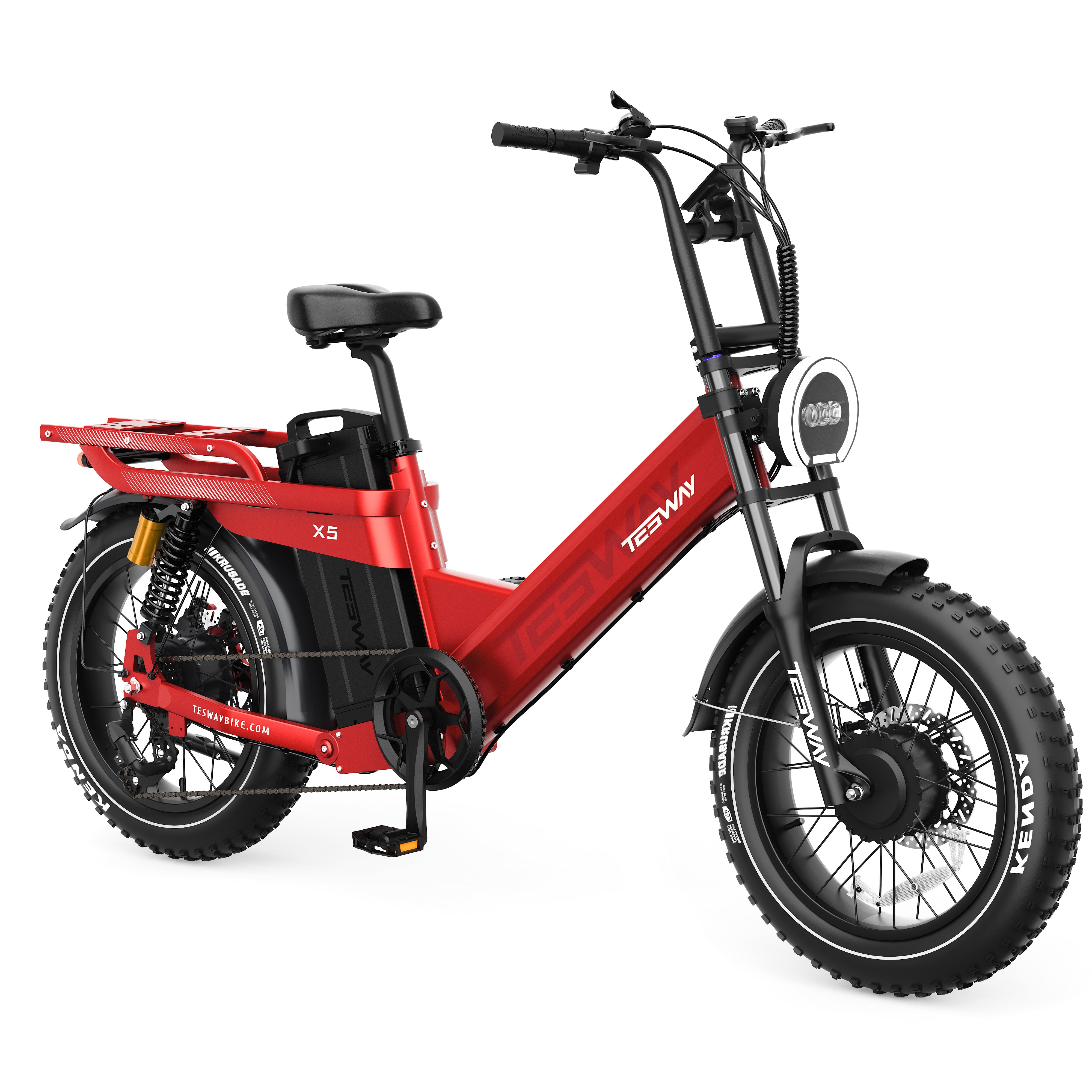 TESWAY X5 AWD Step-Thru E-Bike – Easy Mount 3600W Dual Motor