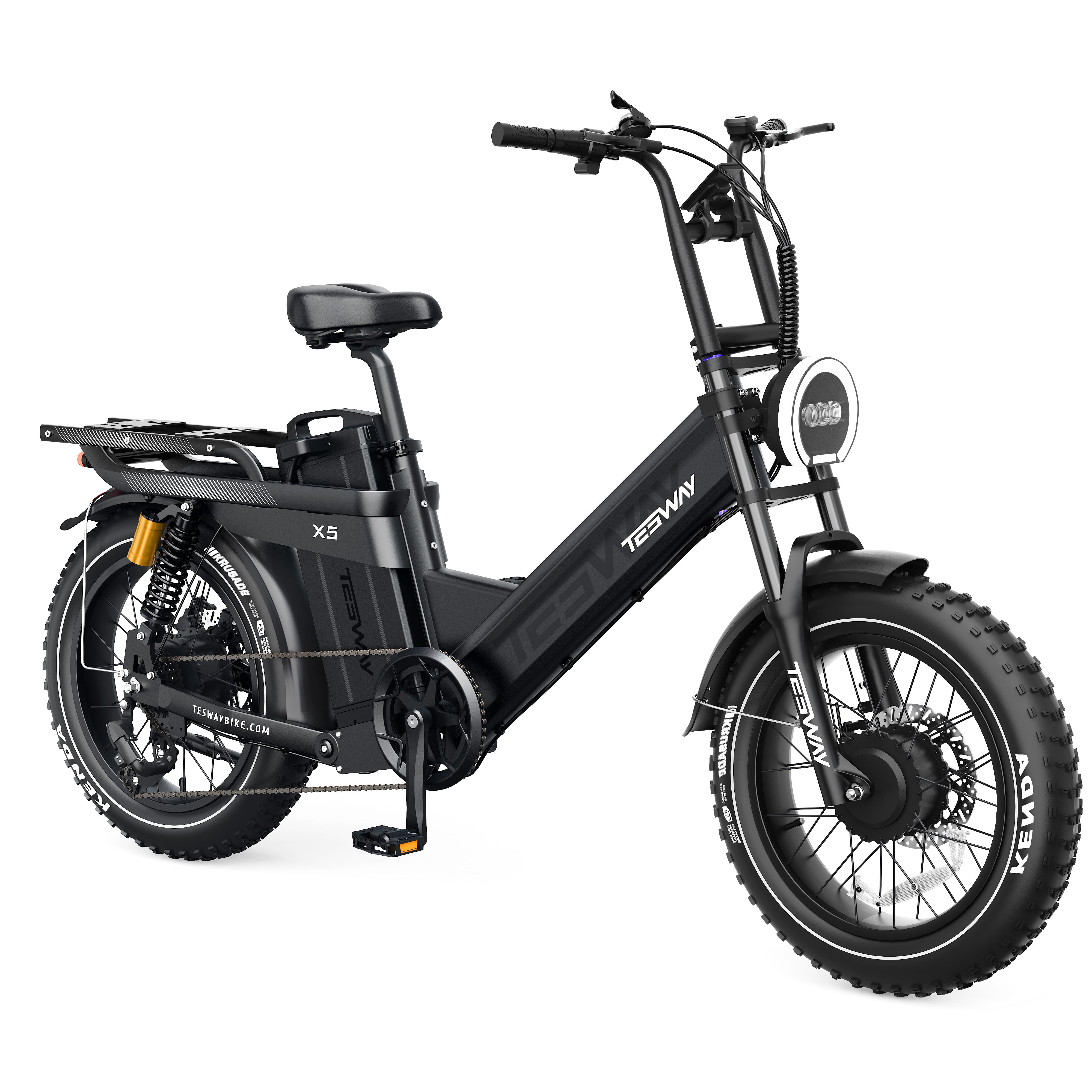 TESWAY X5 AWD Step-Thru E-Bike – Easy Mount 3600W Dual Motor