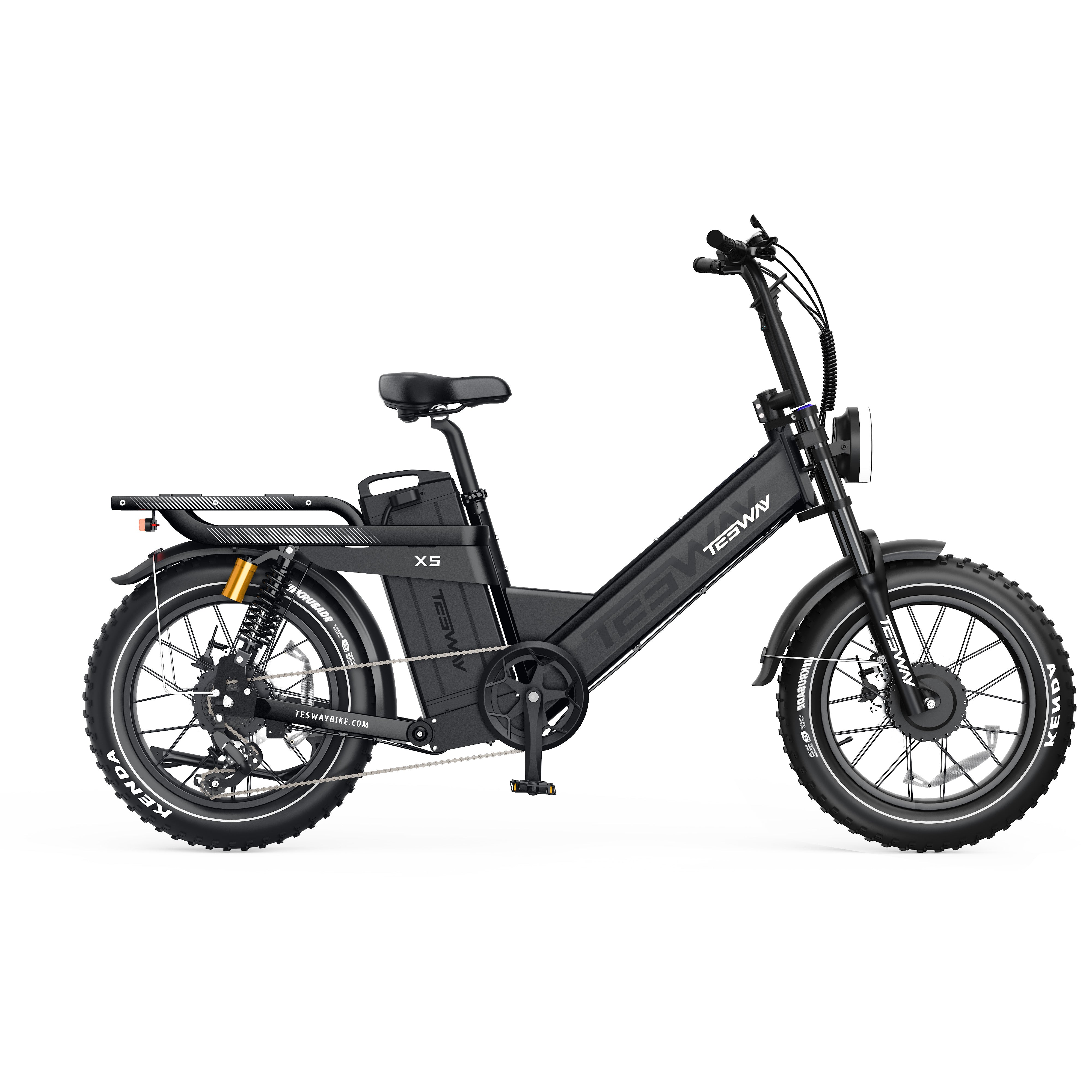TESWAY X5 AWD Step-Thru E-Bike – Easy Mount 3600W Dual Motor