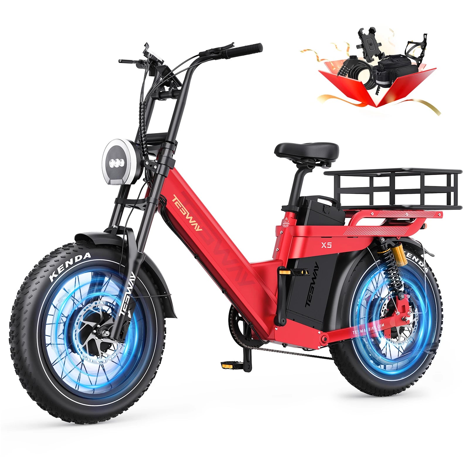 TESWAY X5 AWD Step-Thru E-Bike – Easy Mount 3000W Dual Motor