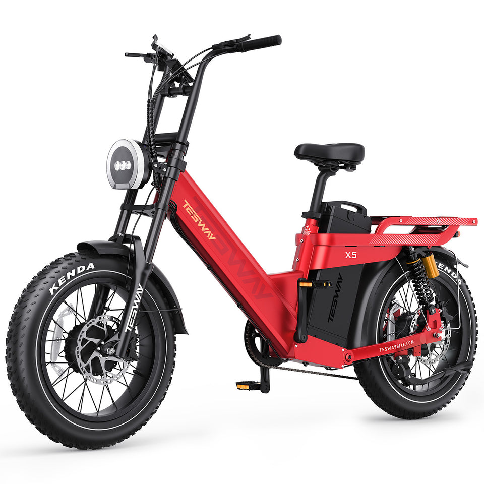 TESWAY X5 AWD Step-Thru E-Bike – Easy Mount 3600W Dual Motor