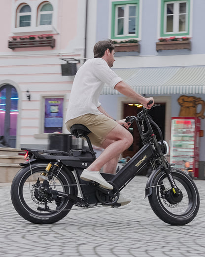 TESWAY X5 AWD Step-Thru E-Bike – Easy Mount 3000W Dual Motor