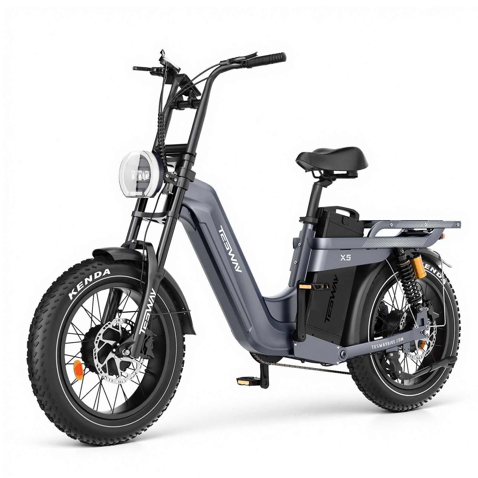 TESWAY X5 AWD Step-Thru E-Bike – Easy Mount 3600W Dual Motor