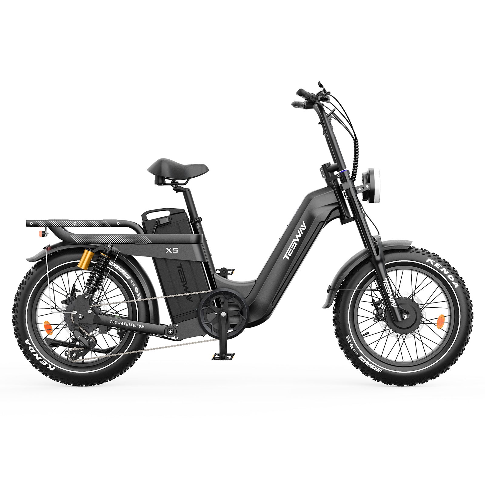 TESWAY X5 AWD Step-Thru E-Bike – Easy Mount 3600W Dual Motor