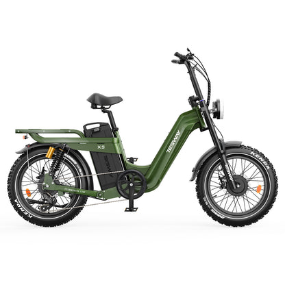 TESWAY X5 AWD Step-Thru E-Bike – Easy Mount 3600W Dual Motor